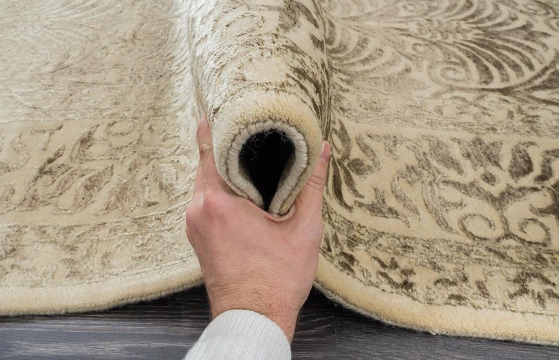 Индийский ковер из шерсти и арт-шёлка Carpet «KING OF AGRA» NO45-CRE-CRE 68 x 133 см фото 7