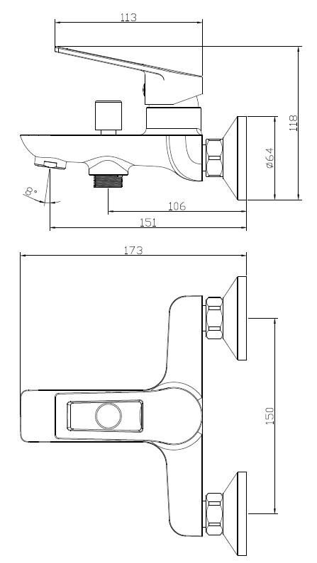 Смеситель для ванны ESKO Hong Kong HK54