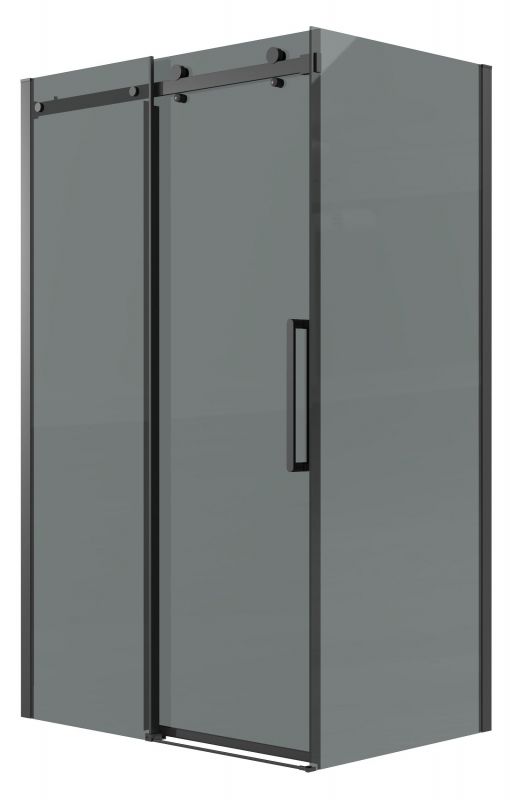 Душевой уголок Grossman Classic 120.K33.04.1610.21.10, 160х100 см, профиль черный матовый, стекло тонированное фото 1