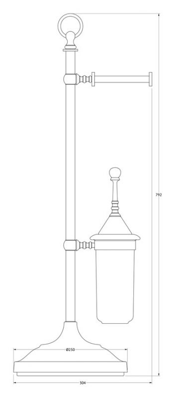 Стойка напольная с 2-мя аксессуарами для туалета 80 cm 3SC Stilmar Un STI 533