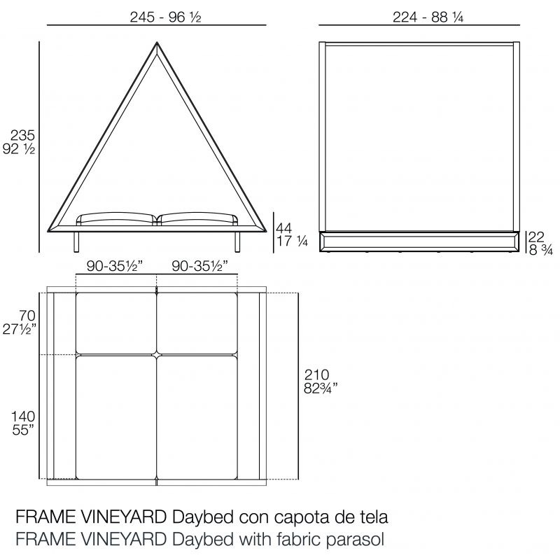 Уличная кровать Frame Vineyard тканевая крыша Vondom BD-2608681 фото 6