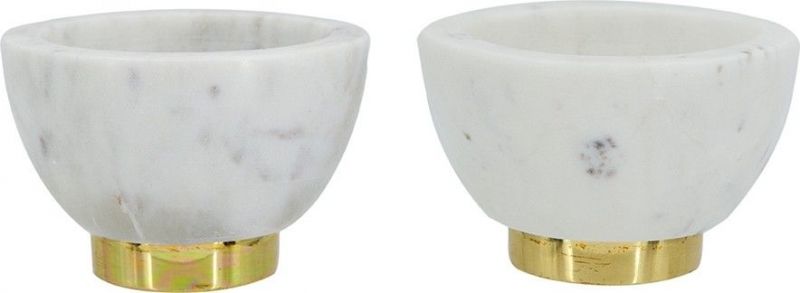 Чаши из белого мрамора, набор 2 предмета 10х10х6,4см BD-2863795