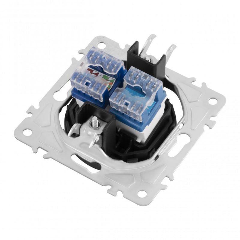 Розетка телефонная RJ11 + интернет RJ45 202.44-1.black Arte Milano фото 4
