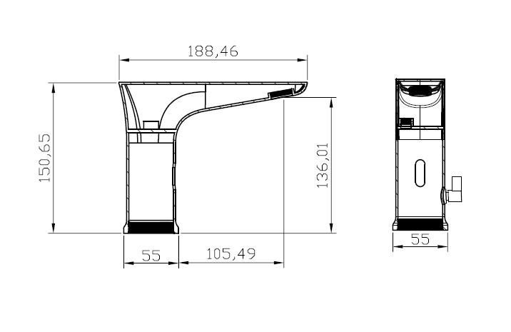 Сенсорный смеситель для раковины BelBagno KRAFT-ELV-CRM