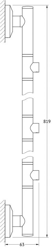 Штанга настенная для 3-х аксессуаров 82 cm FBS Standard STA 075