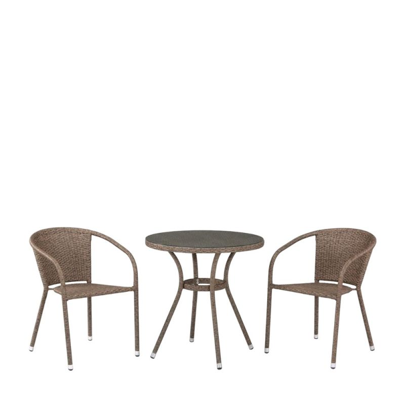 Комплект плетеной мебели Afina T282ANT/Y137C-W56 Light brown фото 1