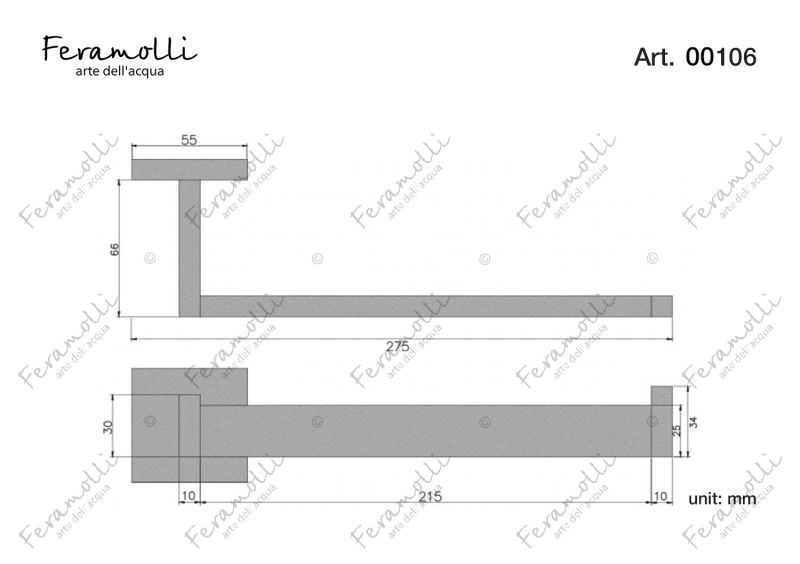 Держатель для полотенец Feramolli Maggiore CL106, хром