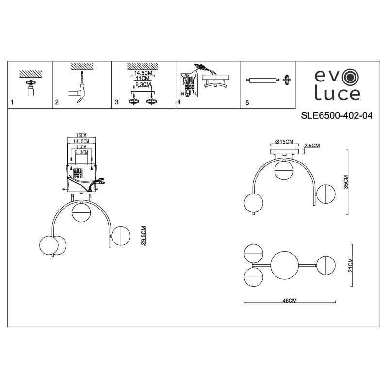 Люстра потолочная Evoluce AARNIO SLE6500-402-04