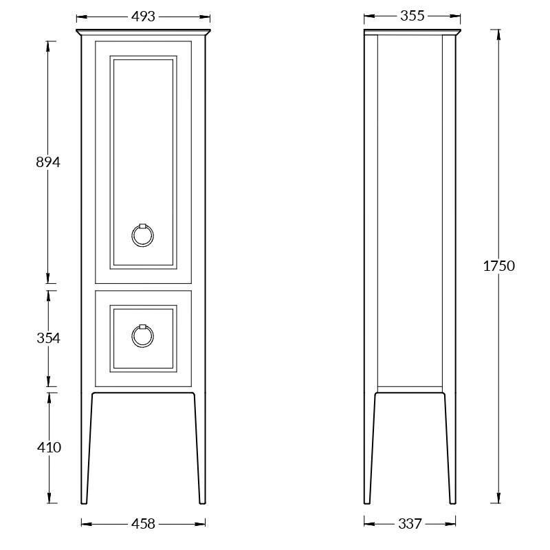 Пенал напольный Kerama Marazzi Plaza Classic Neo PL.CN.175\CAP.M 45,8х175 см, капучино