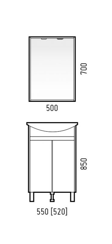 Зеркальный шкаф Corozo Орегон 50/С SD-00001435, 50х70 см