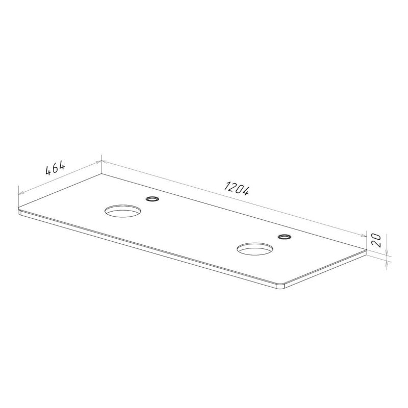 Столешница из стекла под 2 раковины Lemark OLIVIA LM08OL125S, 125 см, белая