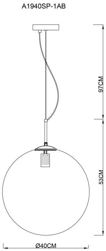 Светильник подвесной Arte Lamp VOLARE A1940SP-1AB