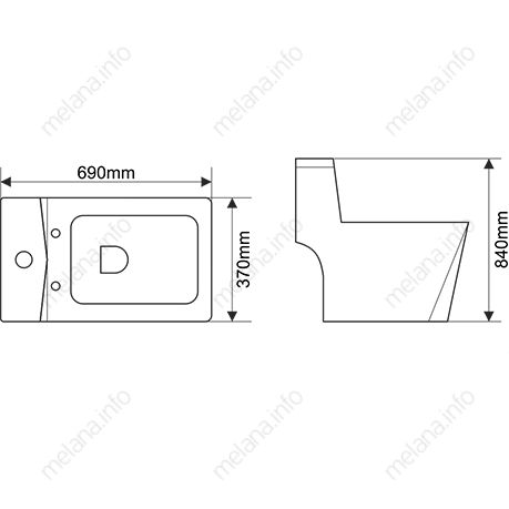 Унитаз-моноблок Melana 2007-805 фото 2