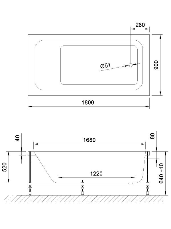 Акриловая ванна Royal Bath ACCORD Comfort RB627100CO 180x90