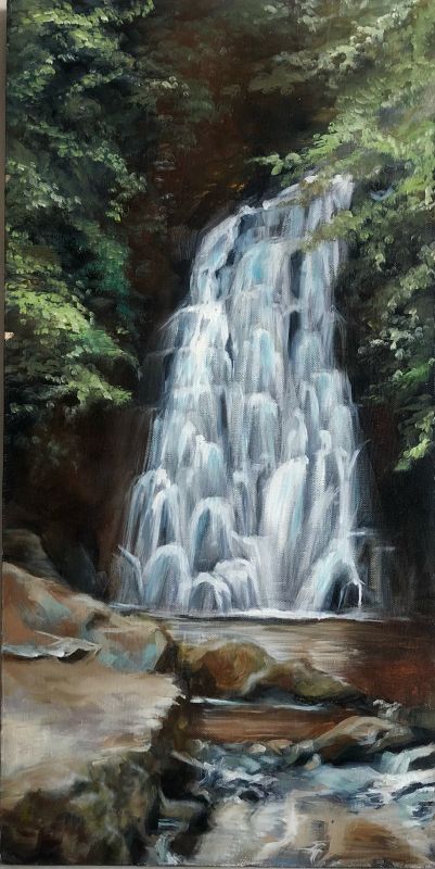 Картина "Водопад в лесу" Юлия Раева