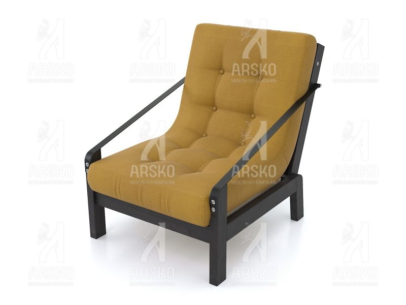 Кресло Локи венге желтая рогожка BD-2161235