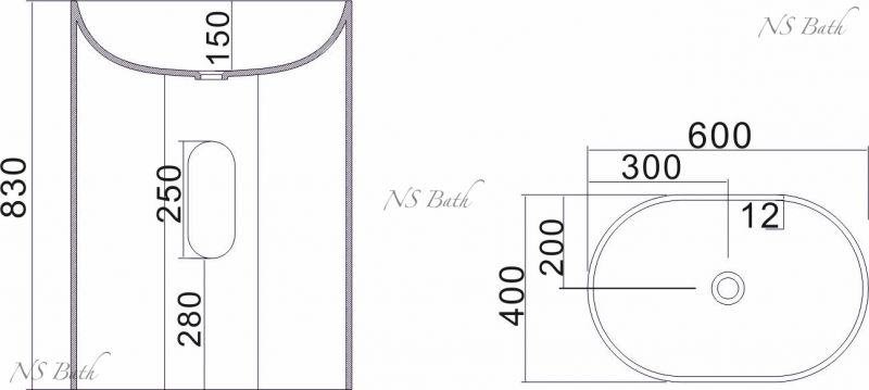 Раковина напольная NSBath NSF-6040G