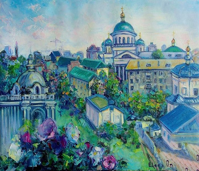 Картина "Вид из Казанского Кремля на три собора" Острая Елена фото 1