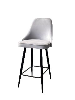 Полубарный стул NEPAL-PB СВЕТЛО- СЕРЫЙ BM-4, велюр/ черный каркас (H=68cm) М-City BD-2982757