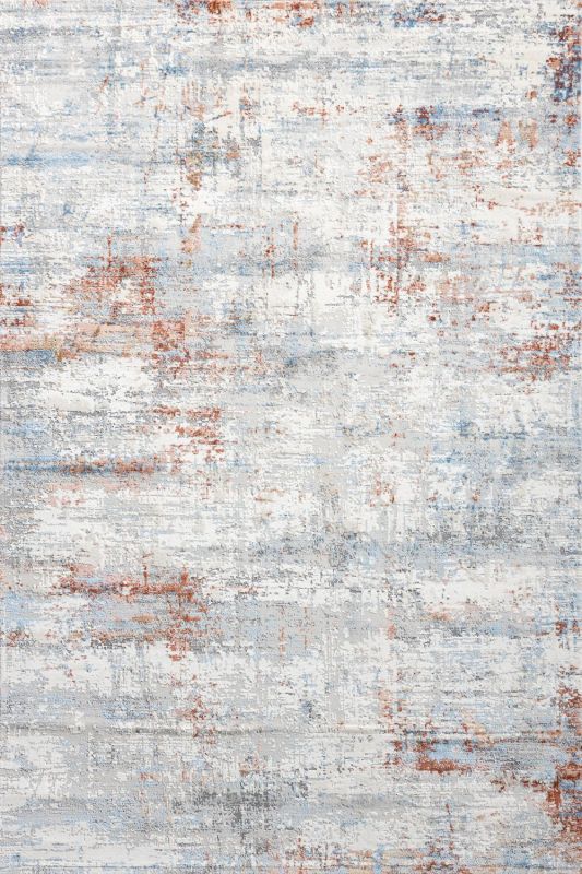Турецкий ковер из полиэстера и полипропилена Carpet «EFES» D148C-L.GRY-L.BLU 80 x 150 см фото 1