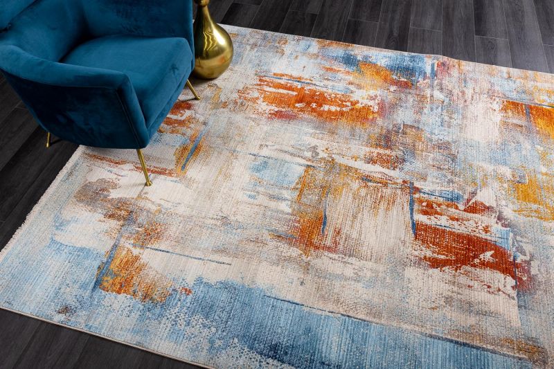 Турецкий ковер из полиэфирного шёлка Carpet «MYSTIC» 0858A-KEMIK-BLUE 160 x 230 см фото 9