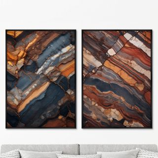 Набор из 2-х репродукций картин ArtNoMore на холсте Stone color palette, 2024г.