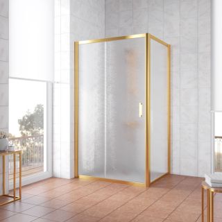 Душевой уголок Vegas Glass ZP+ZPV 115х70 09 02, профиль золотой, стекло шиншилла