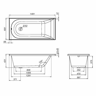 Каркас для ванны AM.PM Spirit W72A-150-070W-R2