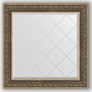 Зеркало с гравировкой в багетной раме 89x89 Evoform EXCLUSIVE-G BY 4336 вензель серебряный