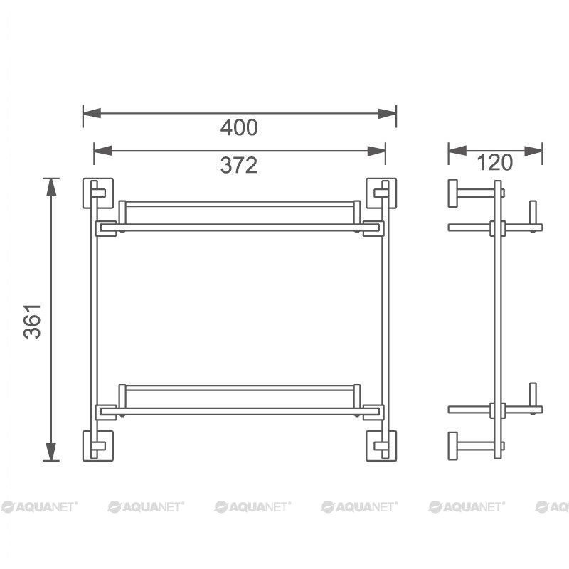 Полочка Aquanet 4752 (40 см, двойная) 00189303 фото 2