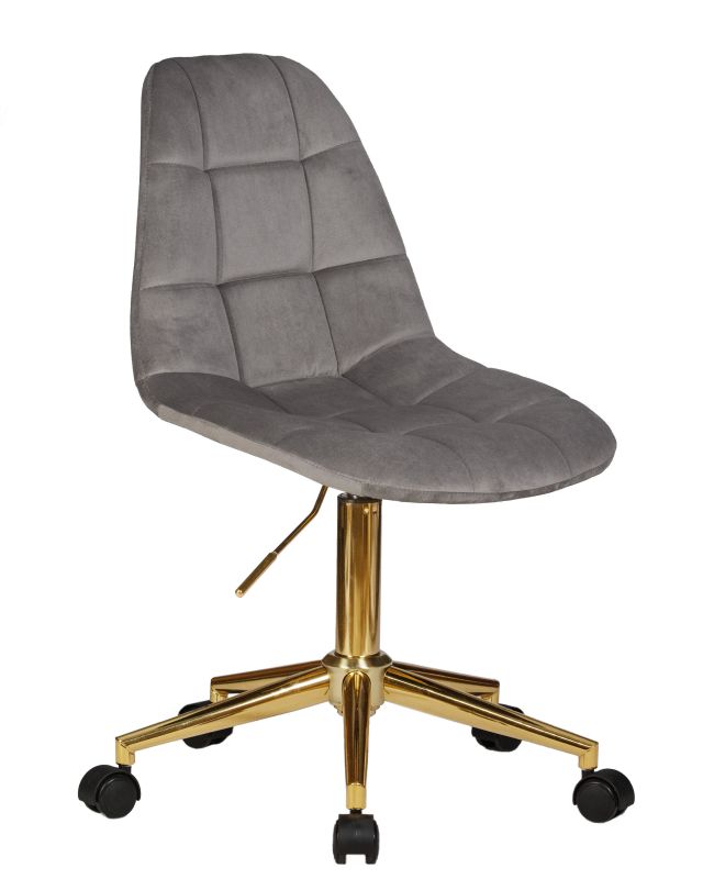 Офисное кресло Dobrin 9800-Gold-LM DIANA, цвет серый велюр (MJ9-75)