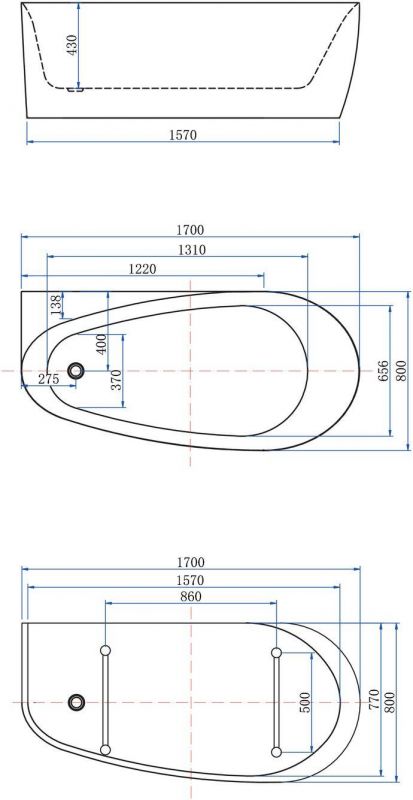 Акриловая ванна Allen Brau Priority 2 170x80 2.31002.20 белый глянец