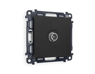 Комплект механизма TV розетки оконечной Ambrella Volt ALFA Черный матовый 50-870 MHz 1dB (AP8130, VM202) MA813010