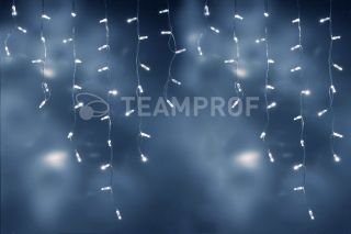 Бахрома Teamprof  3х0.9 м, флэш, прозрачный провод, белая TPF-i3*0.9F-CT/W