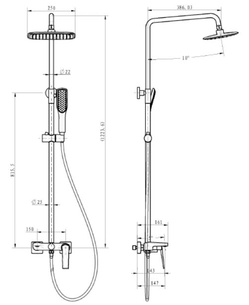 Душевая стойка Boheme Venturo 388-B