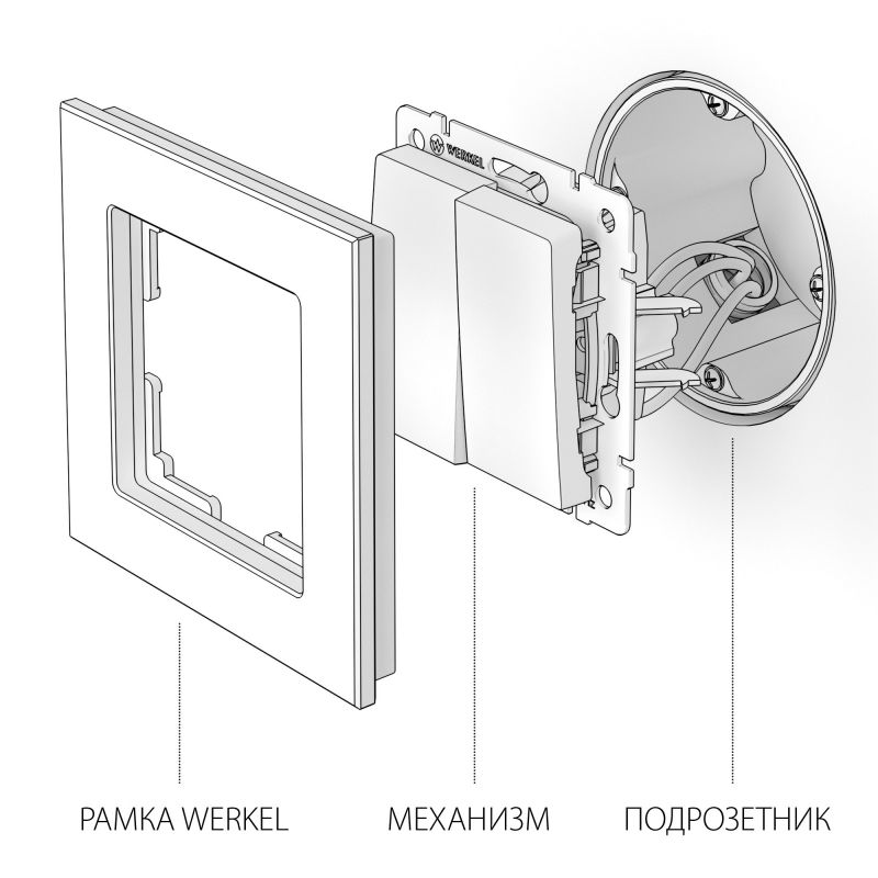 Выключатель  двухклавишный (белый) Werkel W1120001 фото 8