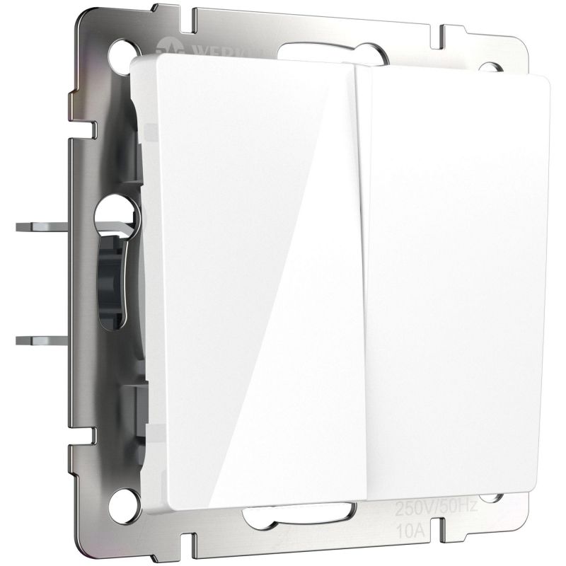 Выключатель  двухклавишный (белый) Werkel W1120001 фото 1