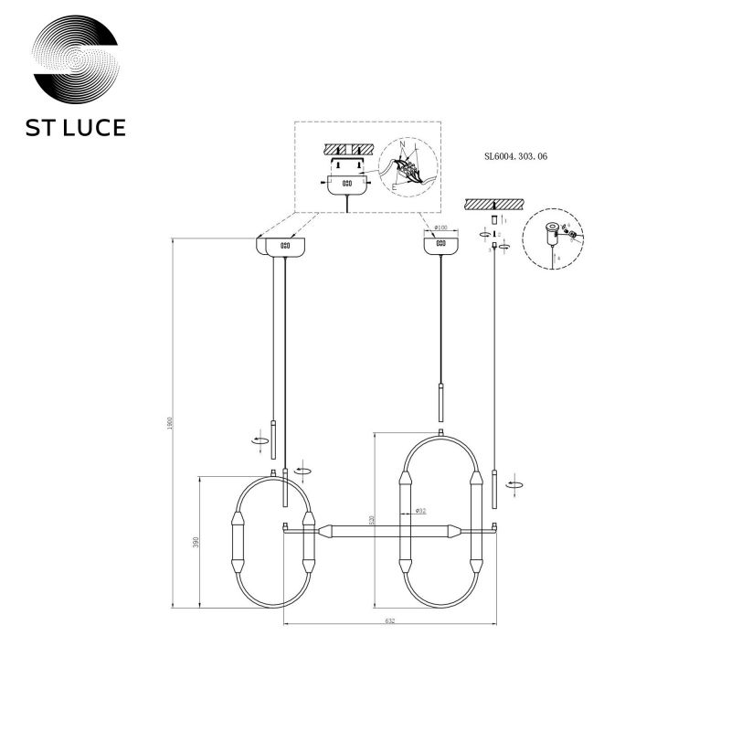 Светильник подвесной ST Luce Olbia SL6004.303.06