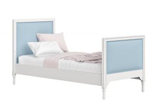 Кровать подростковая Ellipsefurniture Elit (белый, голубая ткань) ET010109050901