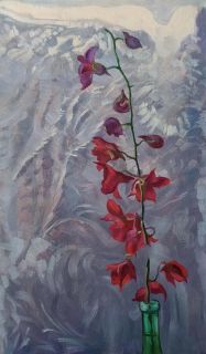 Картина "Орхидея на зимнем окне" Гаянэ Добровольская