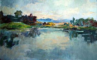 Картина "Вечер на озере" Игорь Миргород