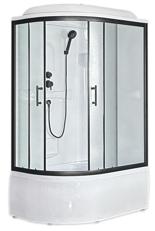 Душевая кабина Royal Bath Practic RB 8120BK1-M-BL, 80х120 см, R фото 1