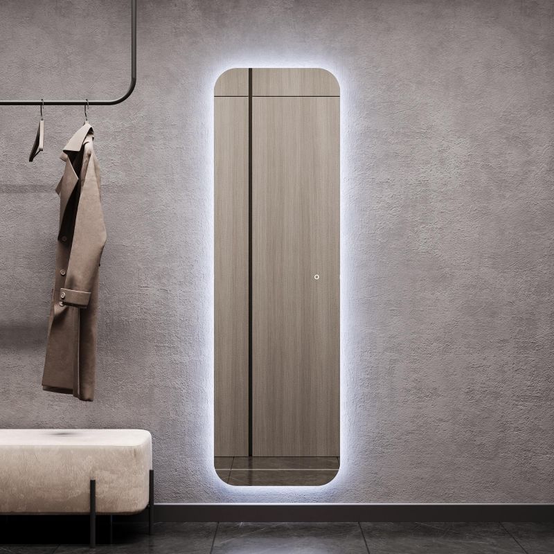 Зеркало безрамное с холодной подсветкой GENGLASS KUVINO NF LED L BD-3044152, с сенсорным выключателем фото 2