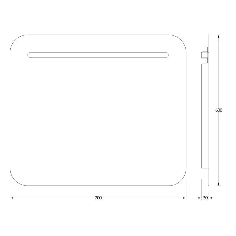 Зеркало для ванной EVOFORM Ledline BY 2144, с LED-светильником 70х60см фото 6