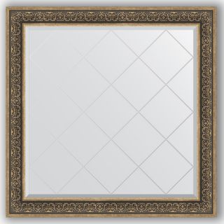Зеркало с гравировкой в багетной раме 109x109 Evoform EXCLUSIVE-G BY 4465 вензель серебряный