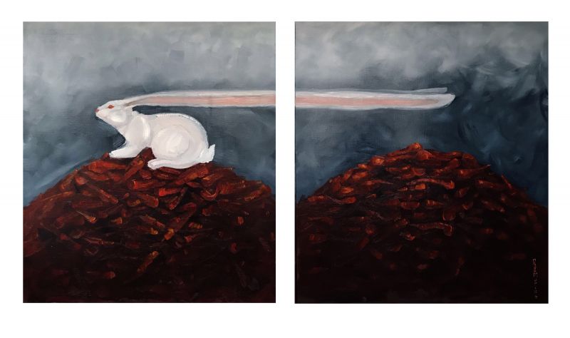 Диптих "THE RABBIT DIPTYCH" Марина Дерягина