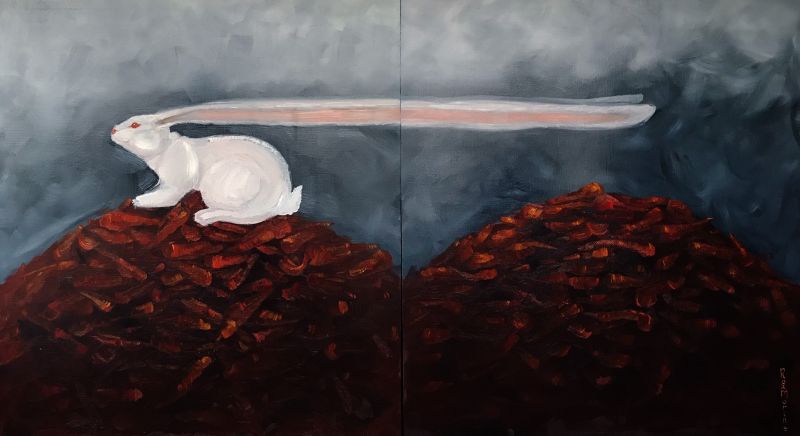 Диптих "THE RABBIT DIPTYCH" Марина Дерягина