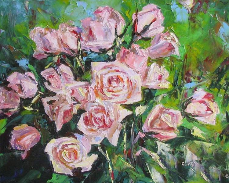 Картина "Розовые розы" 40x50 Светлана Круглова