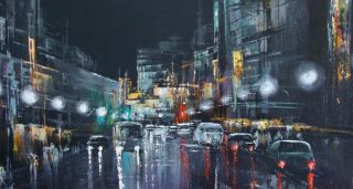 Картина "Ночной мегаполис" Леднев Александр