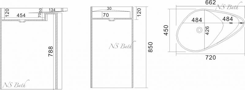 Раковина напольная NSBath NSF-8572G